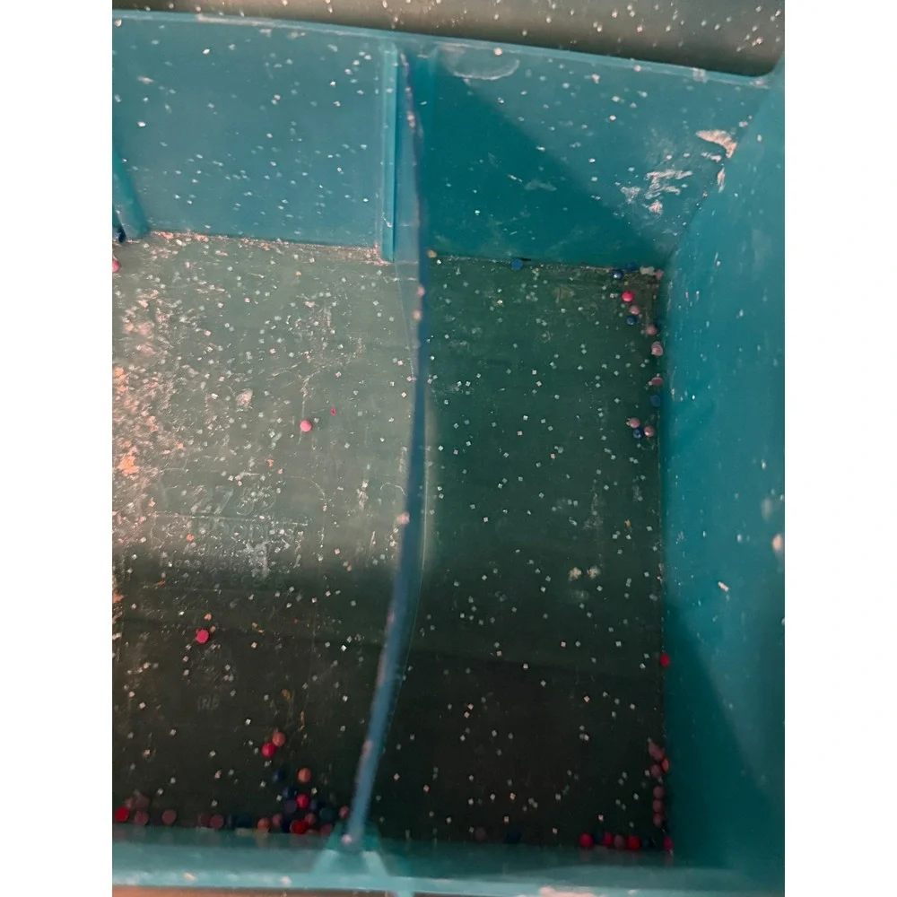 Vintage Caboodles Jellies Organizer Vanity Teal Blue Glitter Makeup Case 2762
